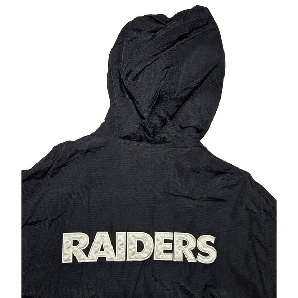 VTG Reebok Oakland Raiders On Field NFL Team Apparel Jacket Mens Size L 1/4 Zip - Picture 11 of 16